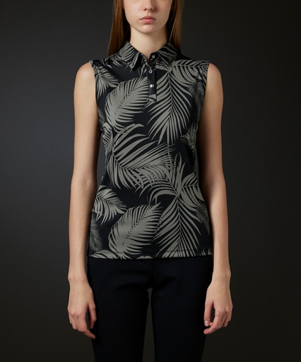 無袖棕櫚樹印花上衣