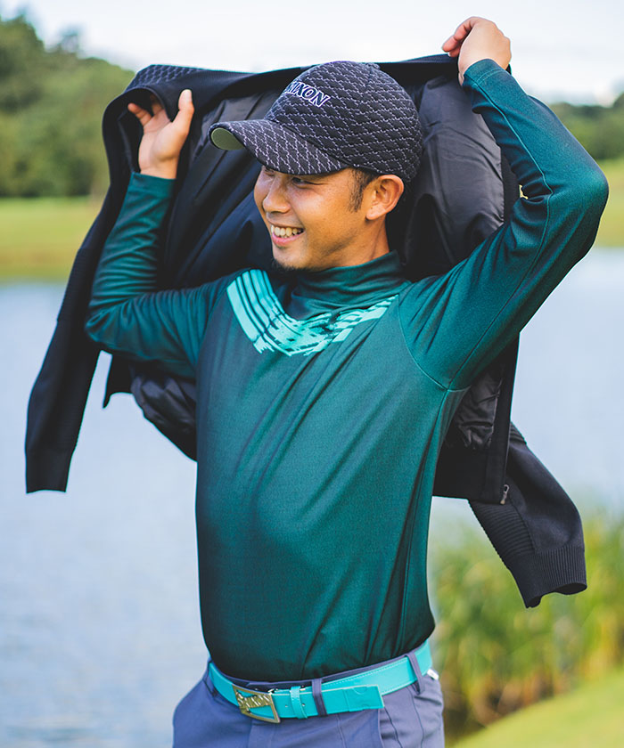 Cross Jacquard Design High Neck Shirt