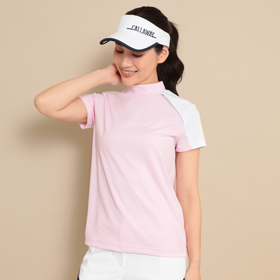 CALLAWAY 網眼風格短袖小高領上衣